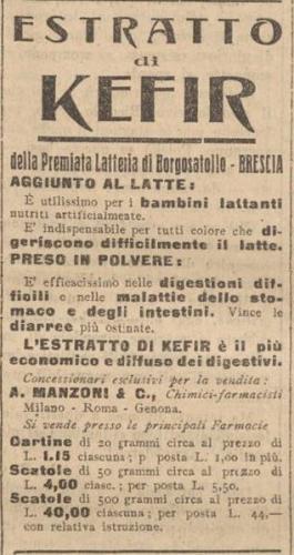 Advertisement: Kefir Extract, “Gazzetta di Parma”, 13 February 1923.